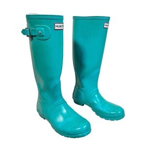 HUNTER Original Tall Rain Boots in Turquoise